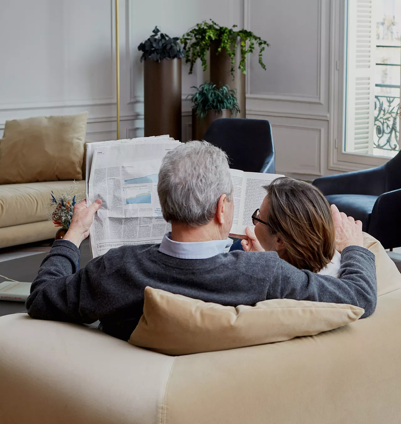 Couple de seniors intéressé par mettre en vente leur bien immobilier en nue-propriété avec Junot