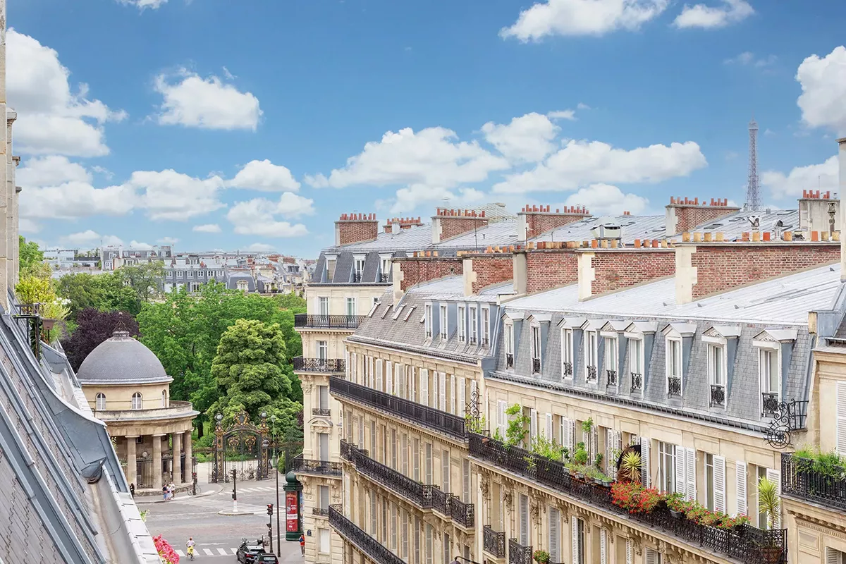 View from the roof of a Haussmannian building for sale in Paris